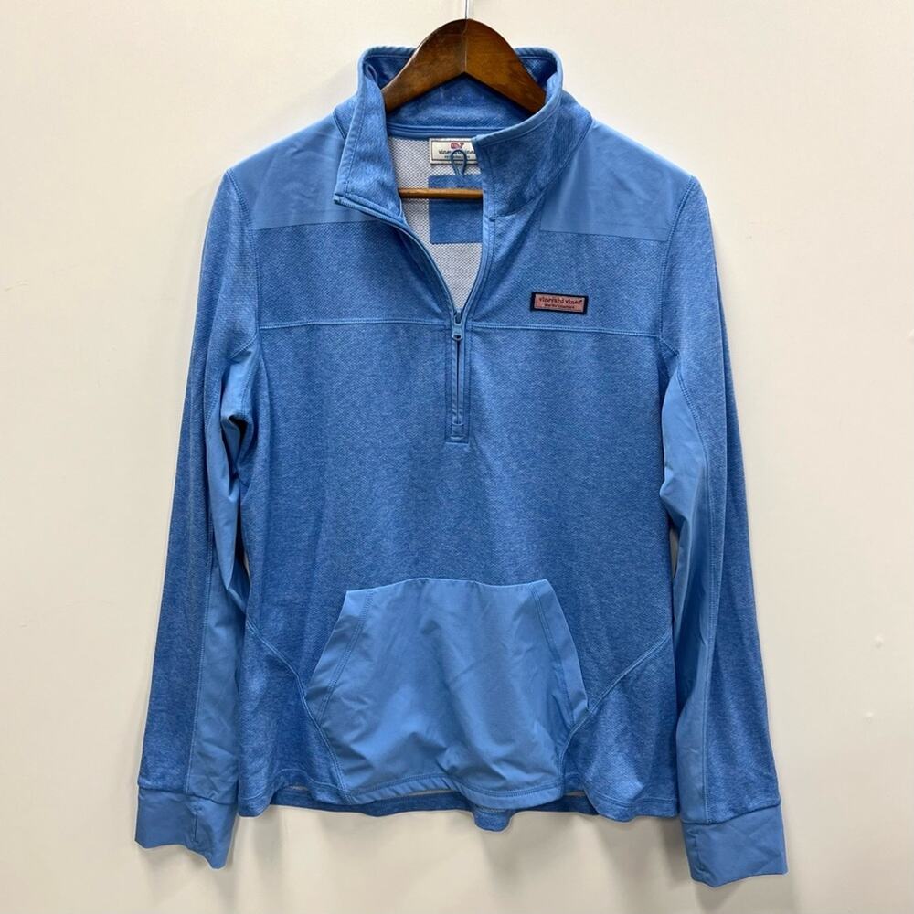 Vineyard Vines Performance Blue Quarter Zip Pullover